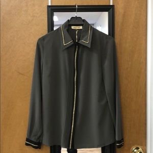 Button down olive green blouse size 38 (XS)